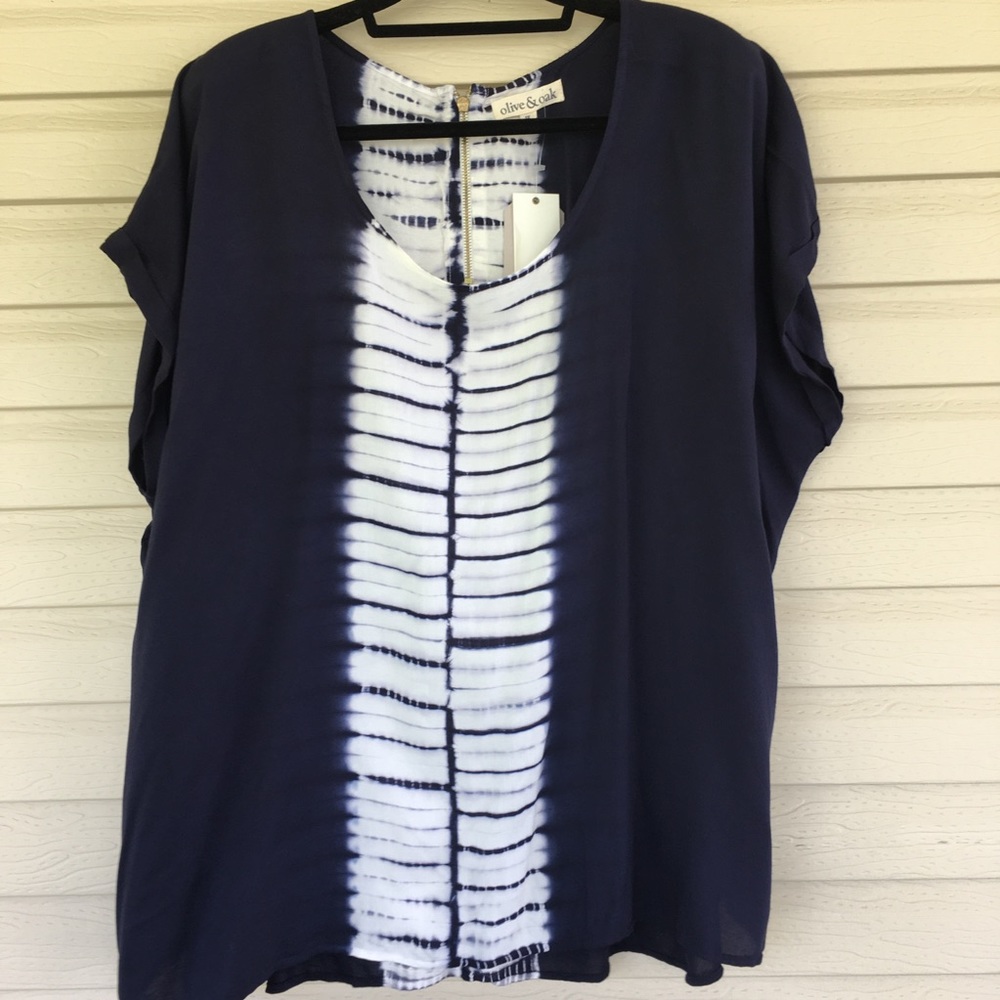 Olive & Oak Navy Tie Dye Top